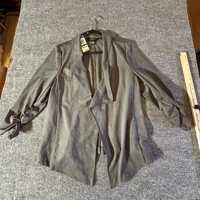 Женская куртка ALFANI из искусственной замши с открытой передней частью - размер большой - Изображение 1 из 4