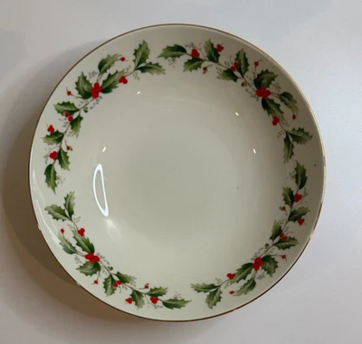 All The Trimmings Macys #6283 Christmas Holly Vegetable Salad Bowl - 1986 - Image 1 of 3