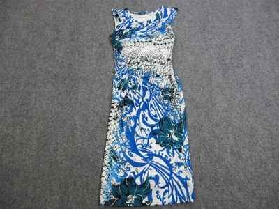 Emilio Pucci Dress Womens Size 4 Blue White Black Floral Print Sleeveless Italy - Image 1 of 4