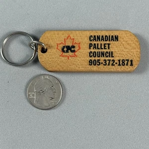 Canadian Pallet Council CPC Wood Keychain Key Ring #55508 - Picture 1 of 2