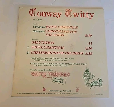 Conway Twitty Merry Twismas Promo Lp Vg+/Nm - Image 1 of 4
