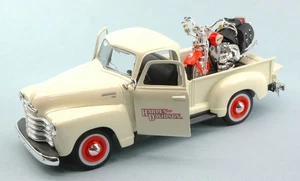 Maisto MI32194 CHEVROLET 3100 PICK UP 1950 1:25 + HARLEY DAVIDSON 2001 HERITAGE  - Foto 1 di 1