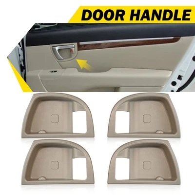 4Pcs Inside Door Handle Trim Cover Beige L&R/For Hyundai Santa Fe 2007-2011 2012 - Imagem 1 de 4