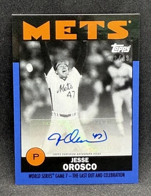 Jesse Orosco 2021 Topps Once Upon A Time In Queens BLUE AUTO #d 2/49 Final Out - Image 1 of 2