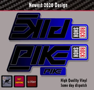 Rockshox Pike style Fork Decal BLACK/BLUE Fade Stickers Laminated REPRODUCTION - Picture 1 of 1
