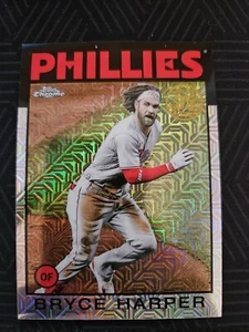 2021 Topps Chrome Bryce Harper 1986 Mojo Refractor Silver Pack Update Series - Picture 1 of 2