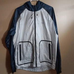 Isaora Lightweight Shell Jacket Hooded Mens L Hike Travel Gray Large Rain Wind - Picture 1 of 15