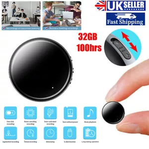 More details for 32gb mini hidden spy voice activated recorder magnetic device mp3 player 100hour