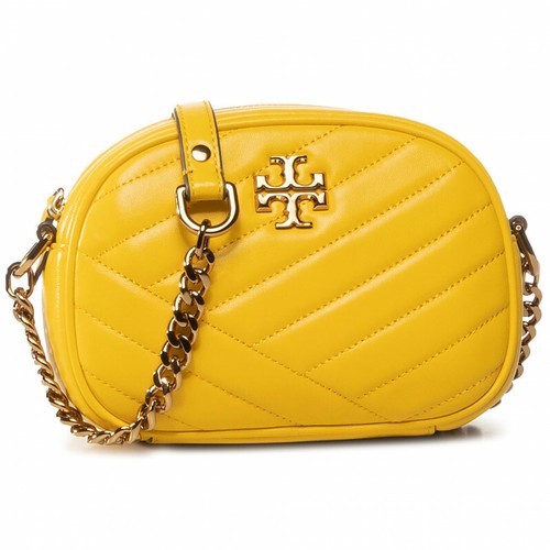 Borsa da donna Tory Burch Kira Chevron piccola per fotocamera 60227 Limone 706 nuova con etichette
