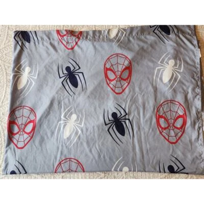 Marvel Spiderman Twin Flat Sheet Comic Boys Kids Gray Background 100% polyester - Image 1 of 2