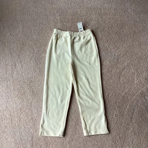 NWT TALBOTS KIDS GIRLS VELOUR PANTS,4, CREAM PULLON, ELASTIC WAIST - Picture 1 of 3