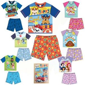 Boys Girls Kids Baby Toddler Character Short Pyjamas pjs 9 Months - 6 Years 