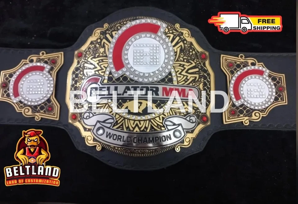Cinturón título réplica campeón del mundo BELLATOR MMA talla adulto zinc 2 mm cuero Foto 1 de 3