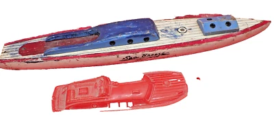 Vintage "SEA BREEZE" Wooden Cabin Sailboat Pond Boat 18" Classic & Iwin Plastic - Image 1 of 4