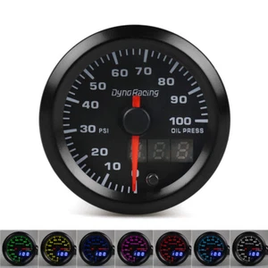 2" 52mm Digital + Pointer 7 Color LED Fuel Pressure Gauge Universal For 12V Cars - Picture 1 of 8