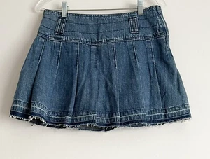 Cherokee Girl’s XL(14/16) Denim Pleated Skater Tennis Skirt Skort Raw Hem - Picture 1 of 11