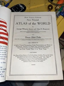 NEW CENSUS Edition New Pictorial Atlas Of The World 1929 Edition. Hard Cover - Foto 1 di 16
