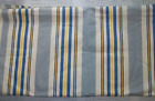 Vintage Cream Blue Yellow Upholstery Pillow Cotton Stripe Fabric French Country