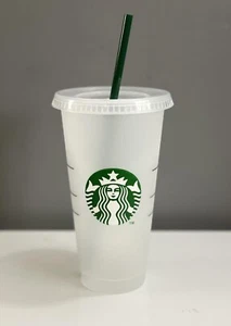 Starbucks 24oz / 710ml Reusable Frosted Cold Cup Tumbler - W/ Lid & Straw - Picture 1 of 3