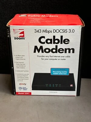 NEW Zoom 343 Mbps DOCSIS 3.0 Cable Modem Model: 5341 - Image 1 of 3