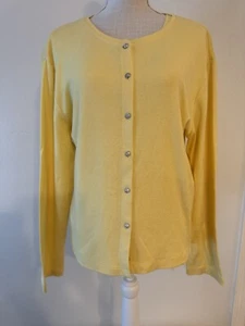 Talbots Damen Pullover Set XL gelb 2-teilig Strickjacke Tank Pima Baumwolle - Bild 1 von 19