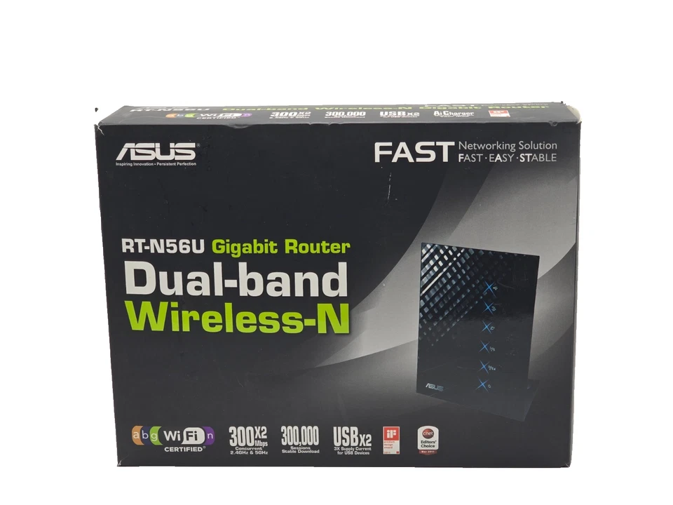 Asus RT-N56U 4-Port Gigabit Wireless-N Router 2.4 And 5 GHz 300 Mbps - Image 1 of 4