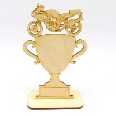 HOLZTEILCHEN KRUKOW Motorrad Wettbewerb Holz Pokal Personalisiert Logo Meisterschaft Rennen Übung
