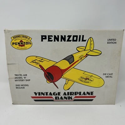 Pennzoil Vintage Airplane Bank Travel Air Model R Stock #40002 - Image 1 of 2