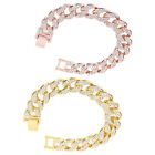 Chain Bracelet Rhinestones Alloy Hip Hop Style 8in Jewelry Clothes Decorativ L2S