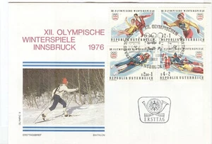 AUSTRIA Olympic Games Innsbruck 1976 2nd Olympic set on First day cover Biathlo - Picture 1 of 1