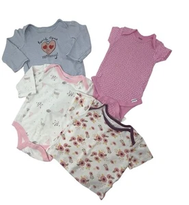 Baby Girls Bodysuits & Shirt - Pink, Blue, Cream, Purple - Size 6-9 M & 9 M - Picture 1 of 8