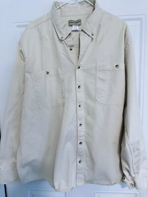 Scandia Woods Button Up Men's Beige Long Sleeve Outside Work Barn Shirt XXL - Image 1 of 4