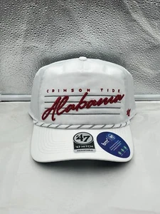 Alabama Crimson Tide NCAA '47 Brand White Hitch Rope Adjustable Snapback Hat - Picture 1 of 5