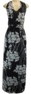 Studio M Black Floral Full Length Maxi Dress Size XS 3K03Y59 NWT Original $128 - Picture 1 of 3