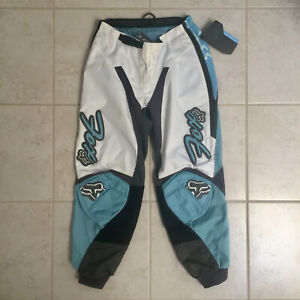NEW Fox Racing 180 Motocross Bike Racing Pants Girl 9/10 Blue White Kids Youth