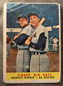 1958 Topps Tigers Big Bats Harvey Kuenn Al Kaline Card #304 Low-Grade Creased - Picture 1 of 2