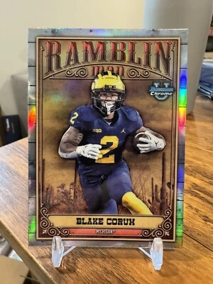 2023 Bowman Chrome Blake Corum Ramblin Man REFRACTOR Prospect RC 🔥📈 - Image 1 of 2