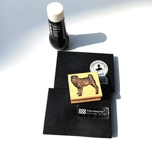 Estampilla de goma Shar Pei de raza de perro de todas las criaturas elaboración con tinta y almohadillas secadoras - Imagen 1 de 6