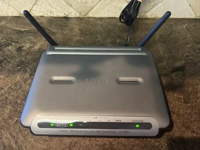 Belkin F5D7231-4 4 Port Wireless Router 2.4 GHz 802.11g Version 1102 High Speed - Image 1 of 4