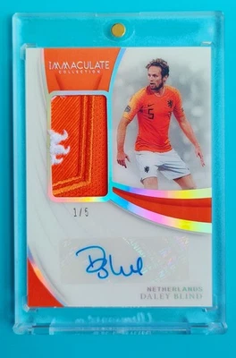 2018-19 Panini Immaculate Soccer Daley Blind Patch Auto 1/5 - Image 1 of 2