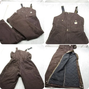 Carhartt Overalls Women 8 x 32 Brown Sandstone Duck Canvas Insulated Double Knee - Picture 1 of 17