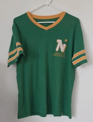 '47 Brand Minnesota North Stars NHL Hockey Size L Team Logo Green Vneck Shirt - Image 1 of 4