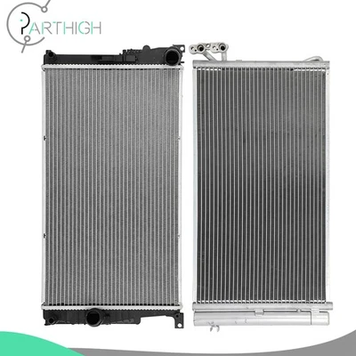 Kit de refrigeración de radiador y condensador de aire acondicionado de aluminio para automóvil BMW 335i 335is 2012-2013 Foto 1 de 4