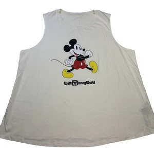 NUEVA Camiseta sin mangas Disney Parks Walt Disney World para mujer 2X Mickey Mouse beige - Imagen 1 de 8