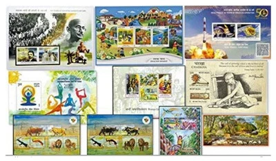 India 2015 Year Pack Full Complete Set of 10 Miniature Sheets Assorted themes - Image 1 of 4