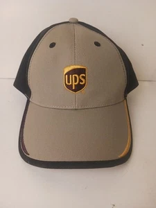 UPS Postal Hat Cap Ballcap Advertising Hoop & Loop Brown Black Gold K-Products - Picture 1 of 4