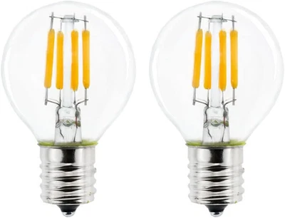 2-Pack E17 Mini Globe Bulb S11 LED Light Bulb,E17 Intermediate Base 4W Warm Whit - Image 1 of 4
