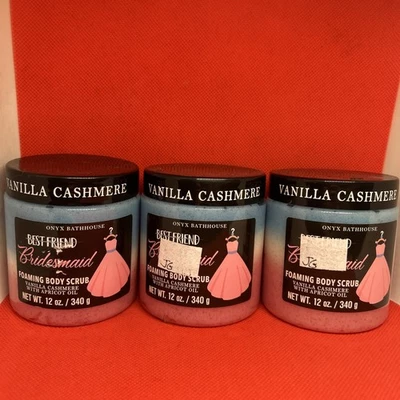 Onyx Bathhouse Foaming Body Scrub Vanilla Cashmere Pink White Blue 3 Pack Womens - Image 1 of 3