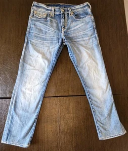 TRUE RELIGION GENO Relaxed SLIM Size 32 Men's DENIM Light Wash JEANS Big Flap - Picture 1 of 23