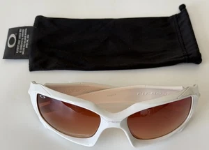 Occhiali da sole Oakley Pit Boss bianchi A-2057 lenti polarizzate marrone rosso RARI - Foto 1 di 17